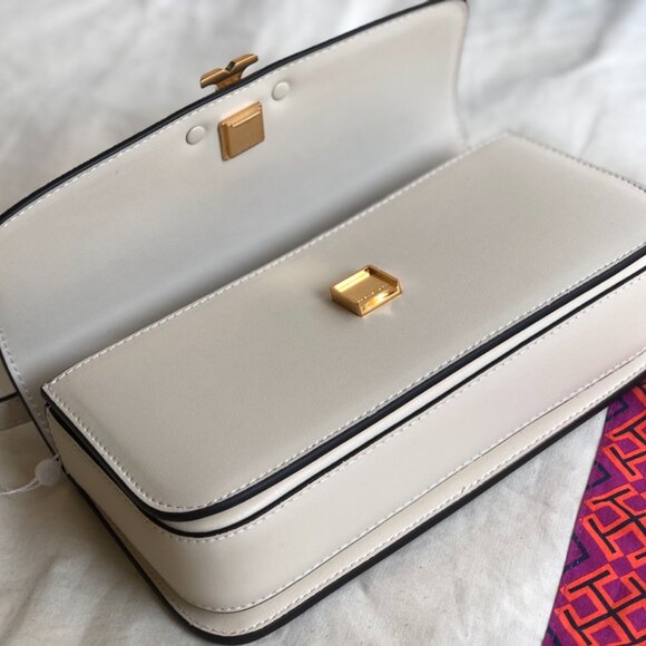 Tory Burch NWT Eleanor E/W Small Convertible Shoulder Bag New Cream - Picture 6 of 10